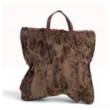 LOEWE Brown Astrakhan Fur and Leather Tote Bag