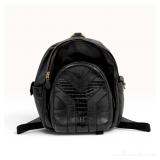 Vintage Yves Saint Laurent Mixed Texture Black Leather Y Line Backpack