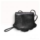 Vintage Yves Saint Laurent Black Lizard Skin Scalloped Shoulder Bag