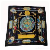 Hermes Silk Jacquard Scarf Le Geographe Pattern in Black