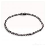 14 Karat White Gold and 1.03 Carat Diamond Tennis Bracelet