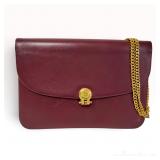 Christian Dior Vintage Burgundy Leather Chain Flap Shoulder Bag