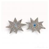 A Pair of Christian Dior Rhinestone Starburst Clip-On Earrings