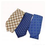 A Trio of Luxury Silk Neckties by Chanel and Hermes