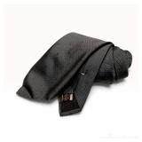 Louis Vuitton Men's Charcoal Gray Tonal Monogram Silk Necktie