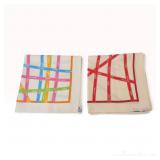 Two Hermes Bolduc Ribbon Silk 90cm Scarves