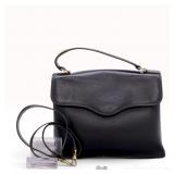 Christian Dior Vintage Black Pebbled Leather Top Handle Bag