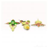 A Trio of Louis Vuitton x Takashi Murakami Multicolor Enamel Barrettes