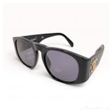 Chanel 01451 Black Acetate Sunglasses with Gold Tone CC Logo Hardware