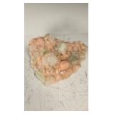 A LARGE GREEN APOPHYLITE WITH STILBITE SPECIMEN INDIA