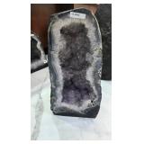 AN AMETHYST GEODE WITH POLISHED EDGES - GORGEOUS