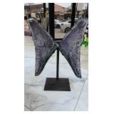 A PAIR OF MAGNIFICENT AMETHYST WINGS ON A STAND