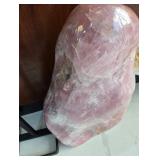 A MASSIVE POLISHED ROSE QUARTZ SPECIMEN.