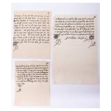 A GROUP OF THREE SHTARIM. Safed, 1895, 1909,