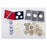 A GROUP OF 40% SILVER UNITED STATES COINS