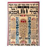 A LARGE SHIVITI. Jerusalem, mid-20th century. Multicolored with kabbalistic inscriptions. 39' x 27x'