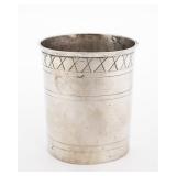 A LARGE SILVER KIDDUSH BEAKER. Germany, 18th century.