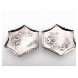 A PAIR OF STERLING SILVER VICTORIAN TAZZAS LONDON Horace Woodward Co Edgar Finley & Hugh Taylor 1885
