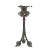 A TIFFANY STUDIOS BRONZE LAMP BASE. New York