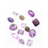 A GROUP OF CUT AMETHYSTS