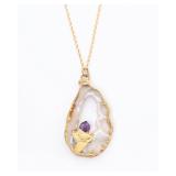 A10K YELLOW GOLD JADE PENDANT