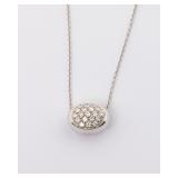 AN 18K WHITE ITALIAN DIAMOND PENDAND AND NECKLACE