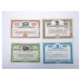A GROUP OF FOUR ANTIQUE STOCK CERTIFICATES. Including the North Butte Mining Company, The National C