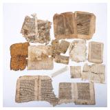 A COLLECTION OF GENIZAH FRAGMENTS. 18th century and later. Consisting of 12 fragments from various H