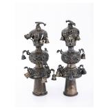 A PAIR OF ANTIQUE STERLING SILVER TORAH FINIALS. New York, c. 1900