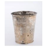 AN ANTIQUE SILVER KIDDUSH BEAKER.