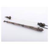 TWO STERLING SILVER TORAH POINTERS.