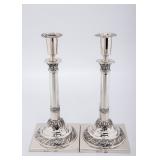 A PAIR OF SILVER SABBATH CANDLESTICKS BY LUDWIG NAST. Warsaw, 1882