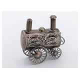 A SILVER SPICE CONTAINER IN THE SHAPE OF A LOCOMOTIVE. Poland, c. 1880