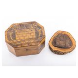 AN OLIVEWOOD ETROG CONTAINER. Jerusalem, c. 1930