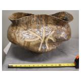 vtg studio pottery asain motif 15' wide