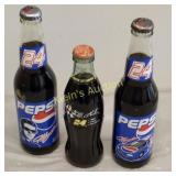 3 jeff gordon collectible bottles pepsi & cola