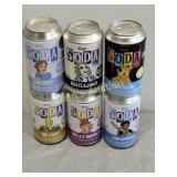 6 funko vinyl soda figures in cans