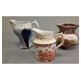antique vintage lot of 3 creamers royal crown+