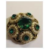 1954 holly craft faux emeralds & pearls
