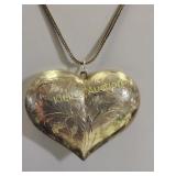gorgeous all sterling puffy heart necklace