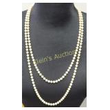 vintage cultured pearls necklace 58' x 14KG clasp