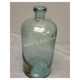antique aqua glass apothecary bottle 10'