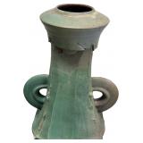 teco pottery style celedon pottery large vase 14'
