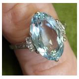 platinum diamonds appx 5 carat aquamarine