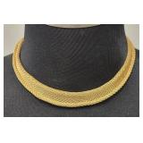 14K yellow gold 14mm mesh necklace 16' beauty!