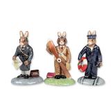 3pc Royal Doulton Bunnykins World War II Collection Figurines