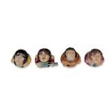 4pc Kevin Francis Ceramic Beatles Face Pots Set