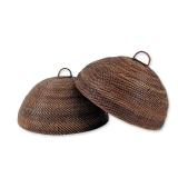 2pc Southeast Asian Rattan Food Covers
