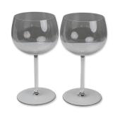Pair of Val Saint Lambert Crystal Balloon Glasses