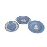 3pc Wedgwood English Blue Jasperware Dishes